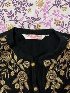 Elegant Black Kurta with Gold Embroidery