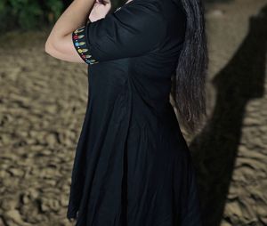 Black Kurta Set with Tassels