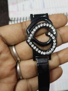 Chic Black Heart bracelet with Rhinestones