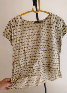 Cotton short foxx print top