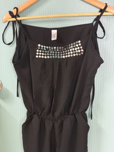 Black Embellished Romper