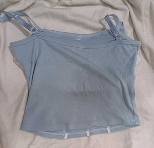 𑣲⋆ Y2k baby blue cami with inbuilt bra ˚˖𓍢ִ