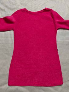 Pink Long Sleeve Top Woolen