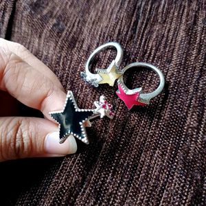 Set of 3 - Cute Star Rings