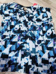 Stylish Geometric Print Tunic Top