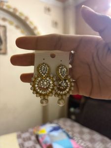 Stunning Pearl & Crystal Dangle Earrings