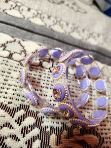 Chic Purple Beaded Bangles