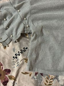 Sparkly Pearl Sleeve Top