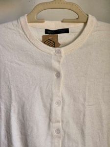Cream Button-Up Cardigan