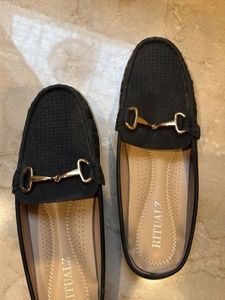 Stylish Black Mules with Gold Buckle
