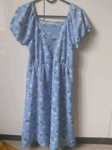 Light Blue Floral Midi Dress