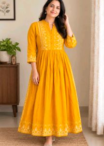Elegant Yellow Anarkali Kurta