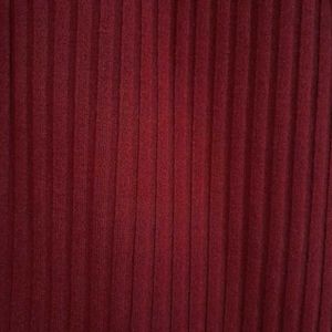 Burgundy Ribbed Zip-Up Top