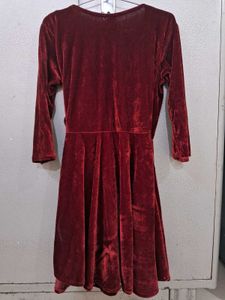 Burgundy Velvet Mini Dress