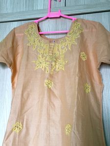 pure cotton beautiful threadwork kurti