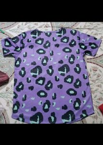 Shein Purple Leopard Print Tee