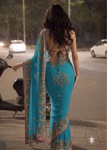Embellished Teal Saree