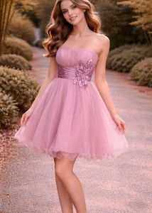 Pretty Pink Strapless Tulle Dress