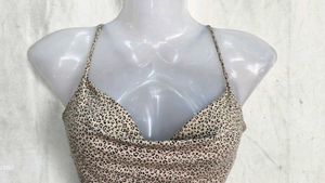 Leopard Print Ruched Camisole Top
