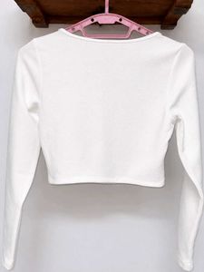 White Cropped Square Neck Top