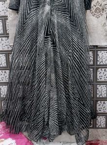 Striking Black &amp; White Geometrical Print Gown