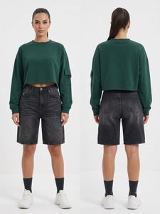 Zudio Cropped Oversized Sweatshirt