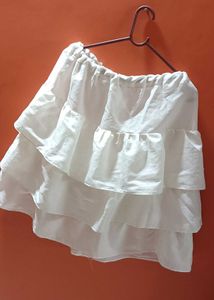 Price Drop!!!! White Ruffle Mini Skirt