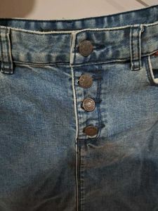Denim Button-Up Skirt
