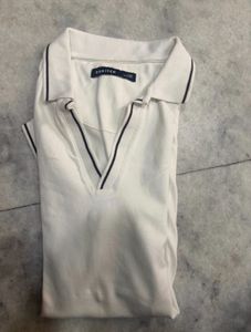 Snitch White V-Neck Polo Shirt