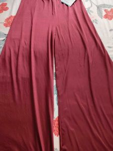 Bluetex Lycra Palazzo Pants in Maroon