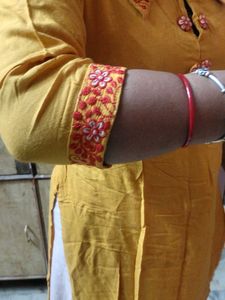 Vintage Mustard Embroidered Tunic