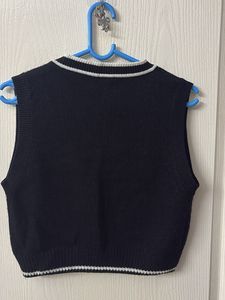 Black Jersey Knit Vest
