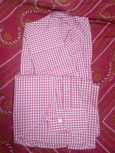 Men's Pink Checkered Formal Shirt