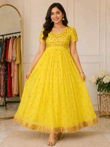 Beautiful Yellow Embellished Gown