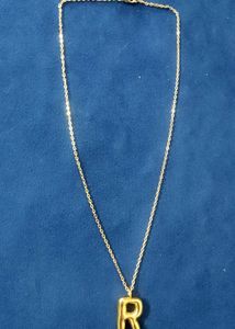 Gold Letter 'R' Pendant Necklace💕