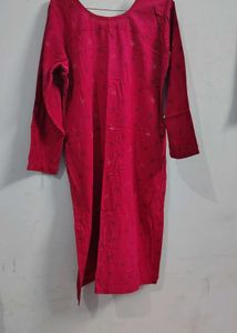 red Kurta  cottan Set with Trousers