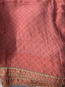 Elegant Peach Saree with Embroidered Border