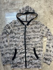 Graffiti Mesh Zip-Up Hoodie
