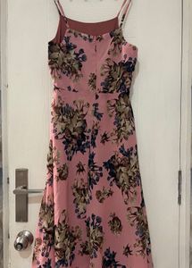 SASSAFARAS New Pink Printed Floral  Dress
