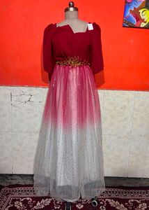 Elegant Ombre Gown with Glitter