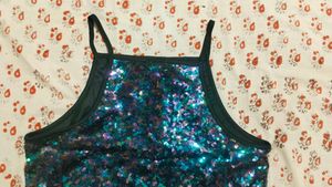 Sparkling Sequin Halter Top