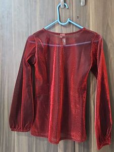 Sparkling Red Long Sleeve Top