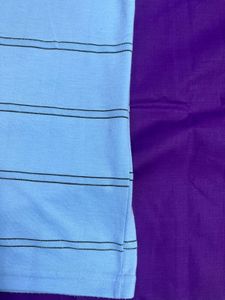 Light Blue Striped Polo Shirt