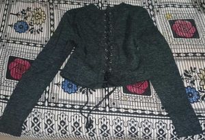 Chic Lace-Up Knit Sweater
