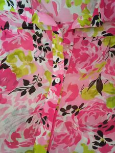 Floral Print Button-Down Top