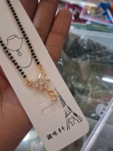 Elegant Black Bead Necklace with Pendant