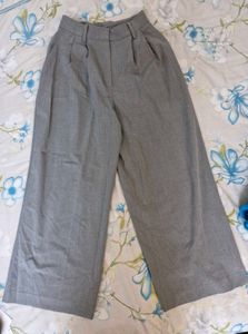 Women's Grey korean Wide-Leg Trousers