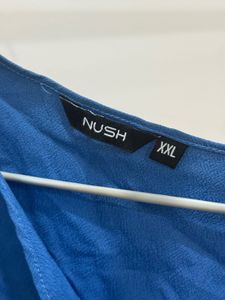 NUSH Blue Wrap Top