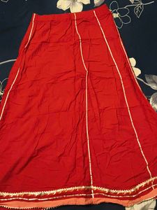 Vibrant Red Ethnic Skirt