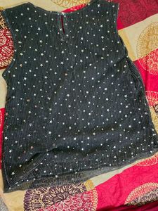 Grey embellished top